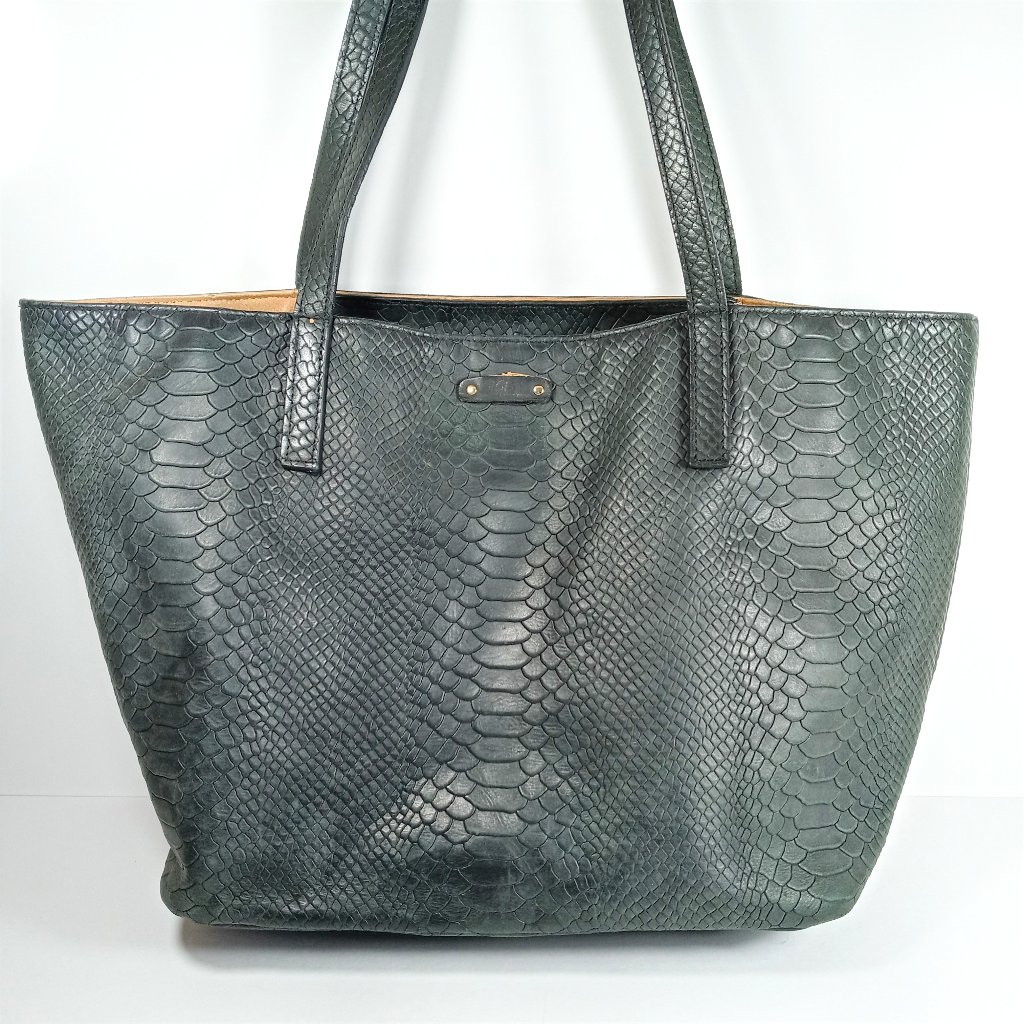 Black Gigi New York Embossed Leather Tote Bag